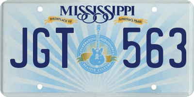 MS license plate JGT563
