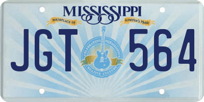MS license plate JGT564