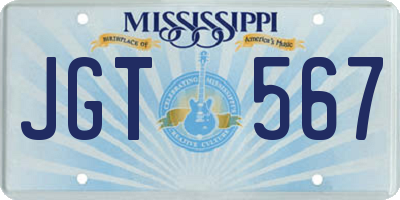 MS license plate JGT567