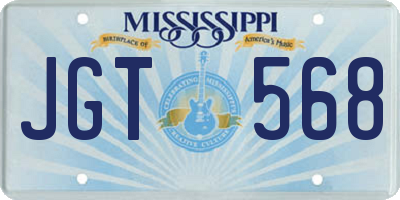 MS license plate JGT568