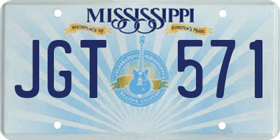 MS license plate JGT571