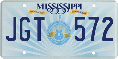 MS license plate JGT572