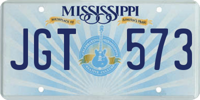 MS license plate JGT573