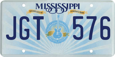 MS license plate JGT576
