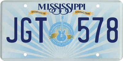 MS license plate JGT578