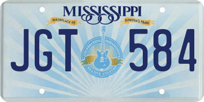 MS license plate JGT584