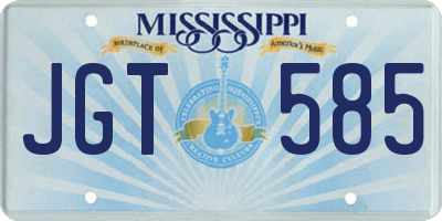 MS license plate JGT585