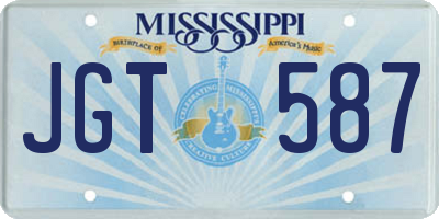 MS license plate JGT587