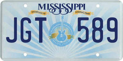 MS license plate JGT589