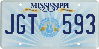 MS license plate JGT593