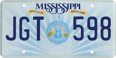 MS license plate JGT598
