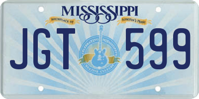 MS license plate JGT599