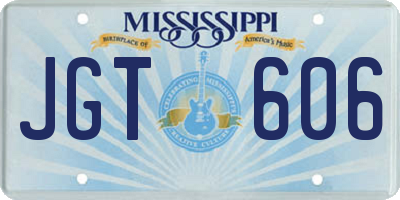 MS license plate JGT606