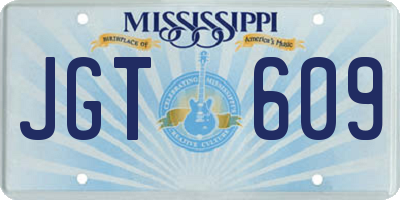 MS license plate JGT609