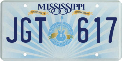 MS license plate JGT617