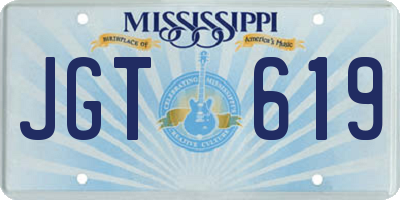 MS license plate JGT619