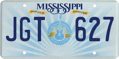 MS license plate JGT627