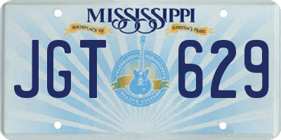 MS license plate JGT629