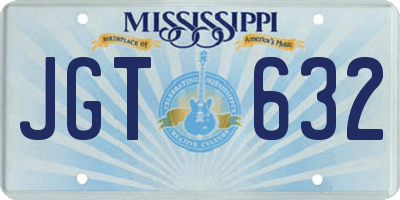 MS license plate JGT632