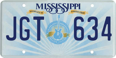 MS license plate JGT634