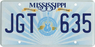 MS license plate JGT635