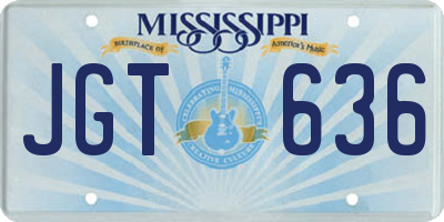 MS license plate JGT636