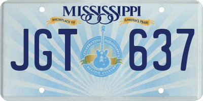 MS license plate JGT637