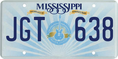 MS license plate JGT638