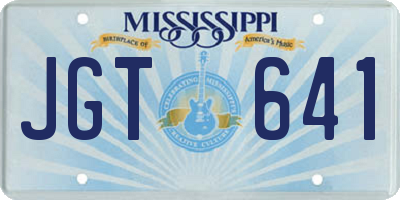 MS license plate JGT641