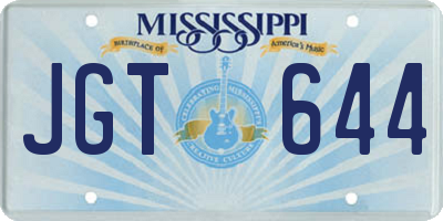 MS license plate JGT644