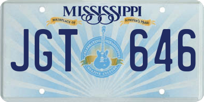 MS license plate JGT646