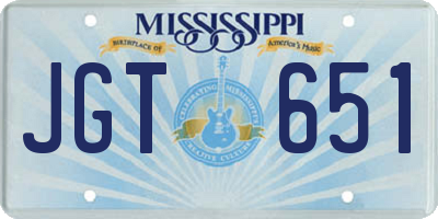 MS license plate JGT651