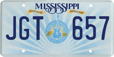 MS license plate JGT657