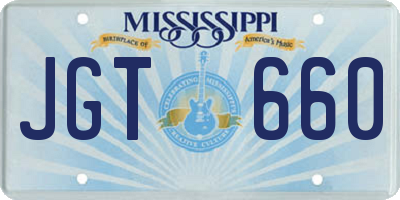 MS license plate JGT660