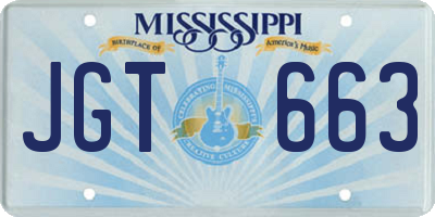 MS license plate JGT663