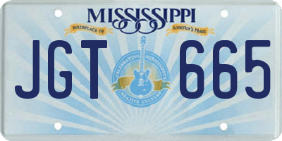 MS license plate JGT665
