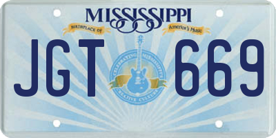 MS license plate JGT669