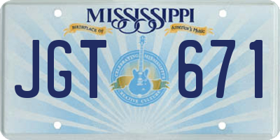 MS license plate JGT671