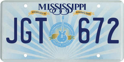 MS license plate JGT672