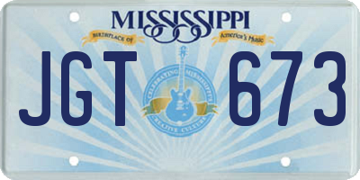 MS license plate JGT673