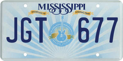 MS license plate JGT677