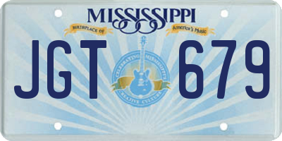MS license plate JGT679