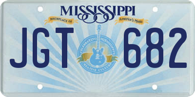 MS license plate JGT682