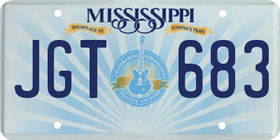 MS license plate JGT683