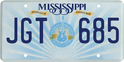 MS license plate JGT685