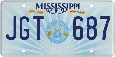 MS license plate JGT687