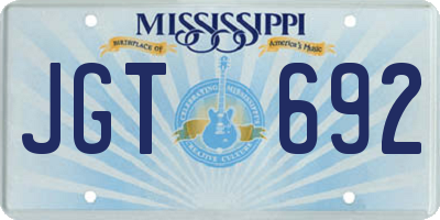 MS license plate JGT692