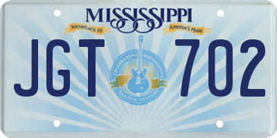 MS license plate JGT702