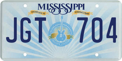 MS license plate JGT704