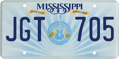MS license plate JGT705